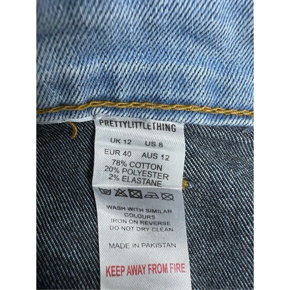NWOT Pretty Little Thing High Waist Denim Lightweight Shorts Size 8 Blue - Picture 6 of 7